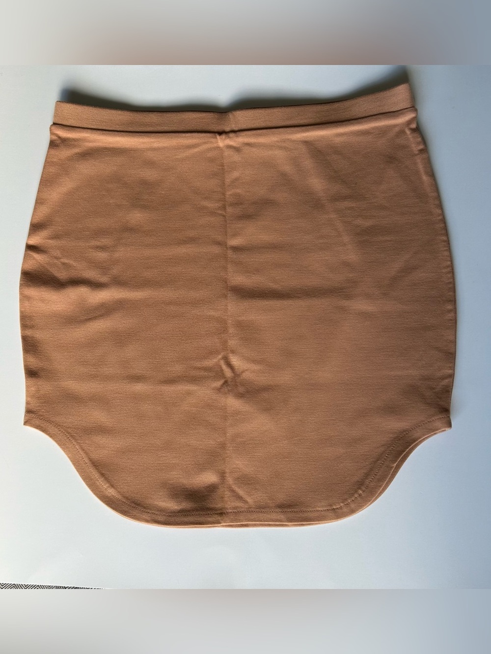 Tan Stretch Knit Mini Skirt